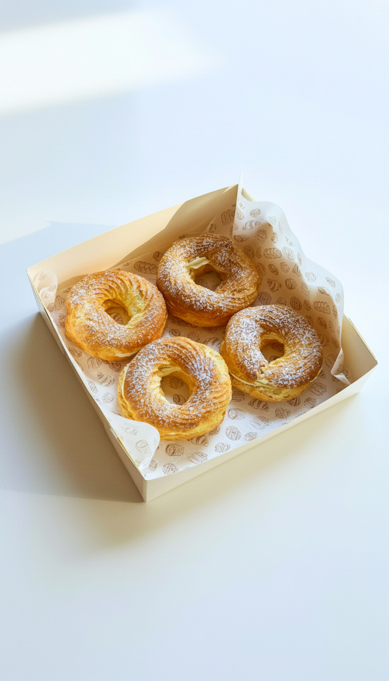 Choux Pastry Rings with Cottage Cheese